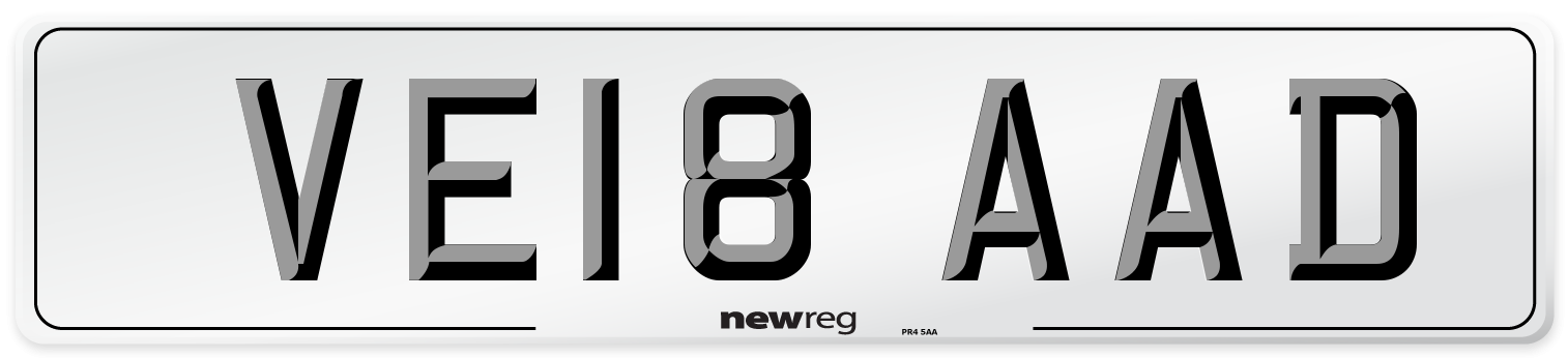 VE18 AAD Number Plate from New Reg